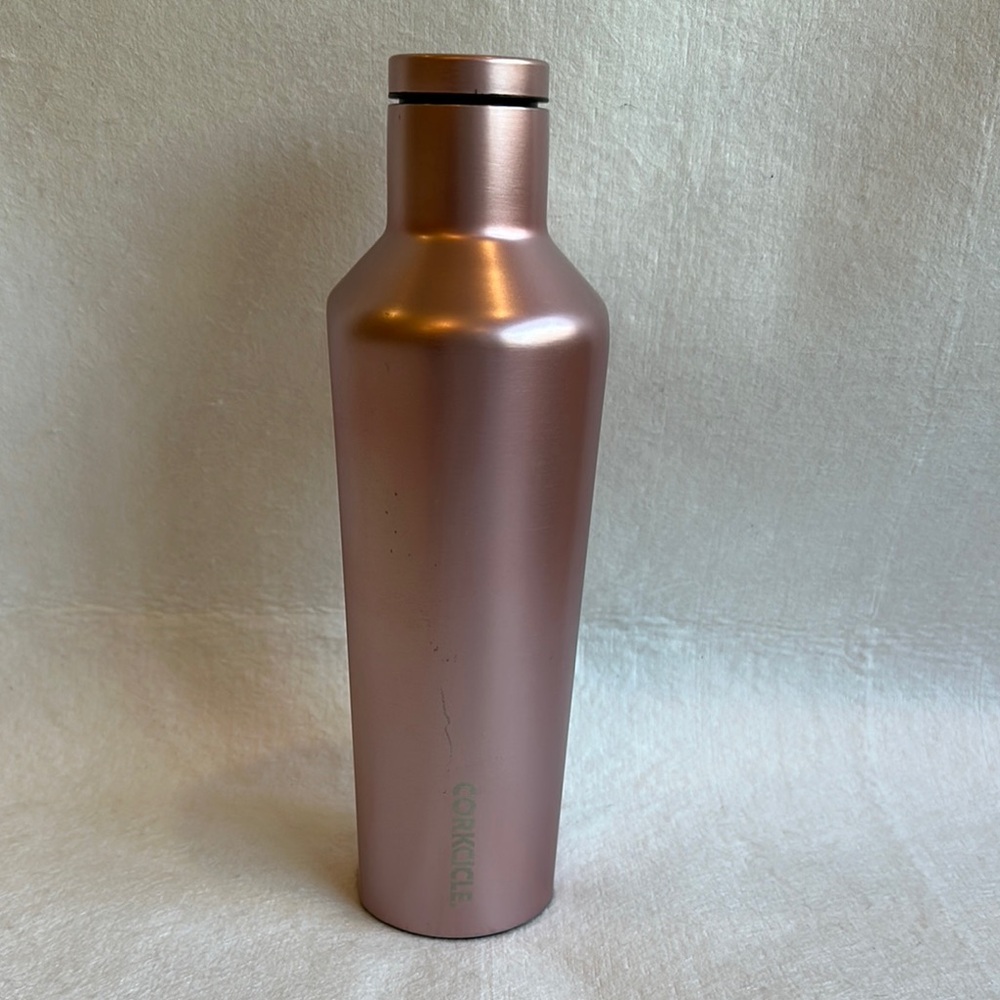 Corkcicle Pink Metallic Water Bottle Canteen 16oz with screw on cap